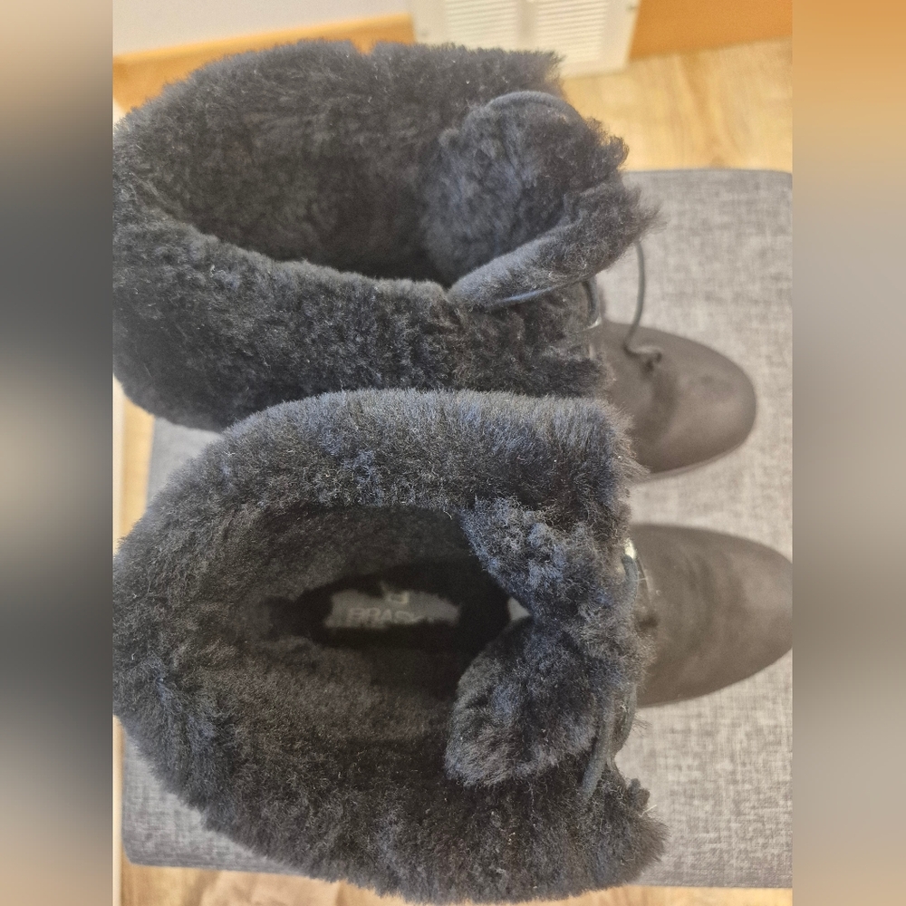 Natural Suede and Real Fur Lined Winter Ankle Boots Super Warm - Picture 9 of 17